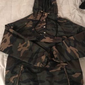 Camo hooded anorak/ windbreaker from F21